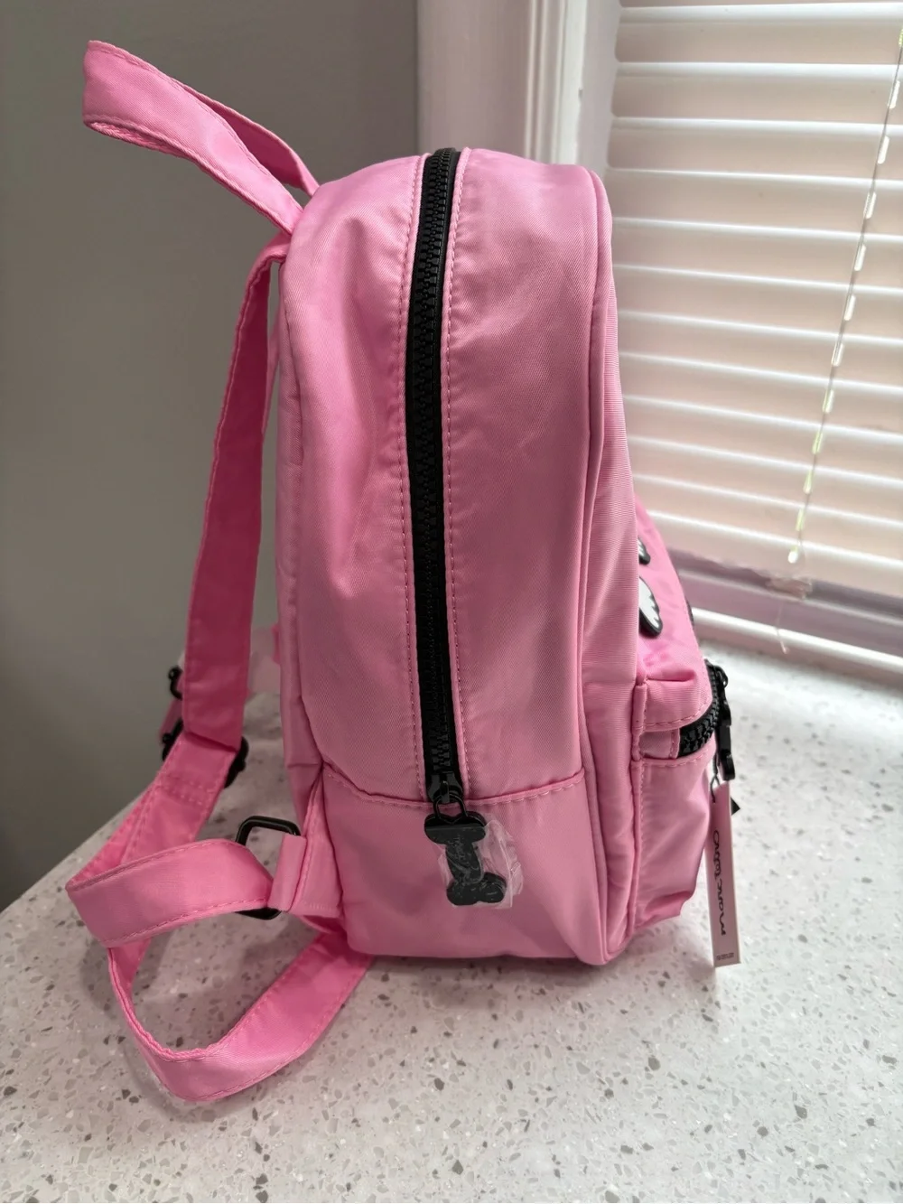 NWT Marc Tetro Mini Nylon Backpack Tuxedo Cat on Pink